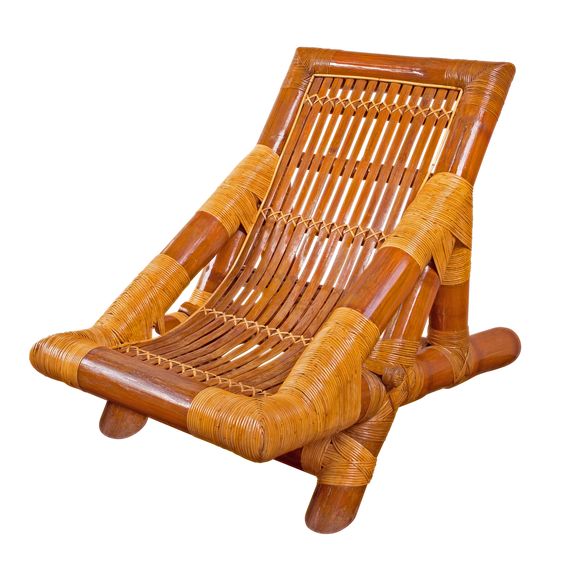 Rattan armchair isolated on white. Clipping path included.